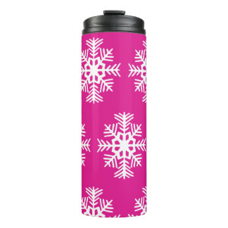 Bouteilles Isothermes Snowflakes rose vif Tumbler à café thermique