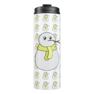 Bouteilles Isothermes Snowman portant une écharpe jaune