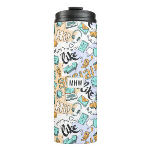 Bouteilles Isothermes Social Media Motif personnalisé monogramme tumbler