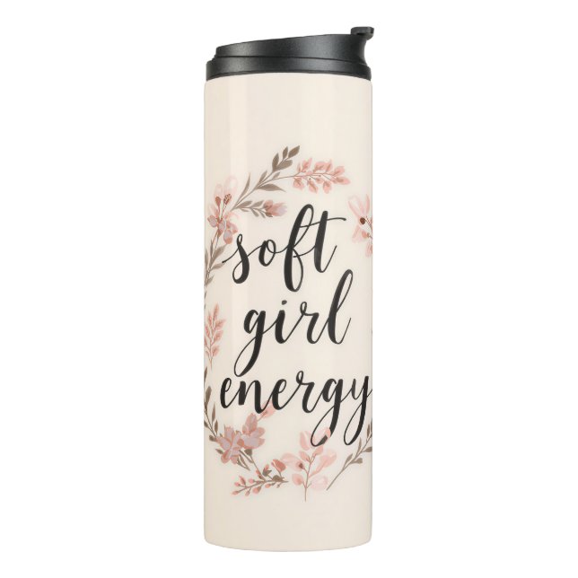 Bouteilles Isothermes Soft Girl Energy Cute Girly Floral (Tourné sur la gauche)