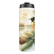Soirée Oriole Songbird Aquarelle Thermal Tumbler