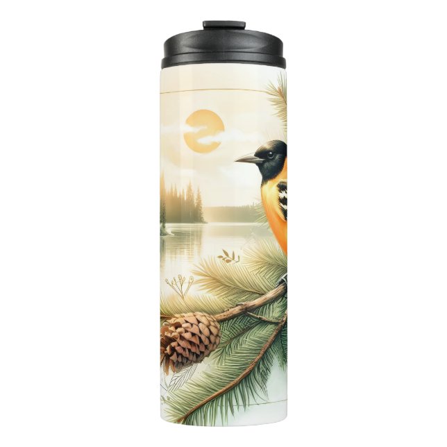 Bouteilles Isothermes Soirée Oriole Songbird Aquarelle Thermal Tumbler (Devant)