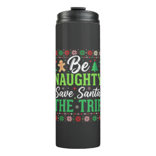 Bouteilles Isothermes Sois vilain sauve le Père Noël drôle de Noël SVG