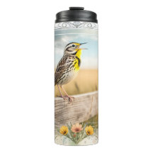 Songeur de Meadowlark Aquarelle Paruline de prairi