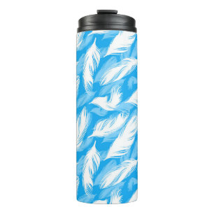 Bouteilles Isothermes Sophisticated Feather Design On A Bright Blue