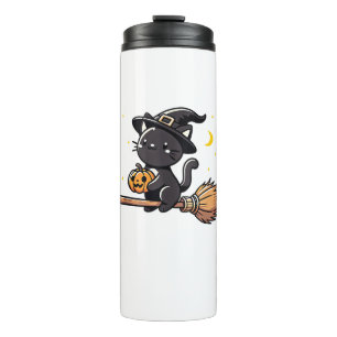 Bouteilles Isothermes Sorcière Chat Noir Halloween Costume Broom Sticks