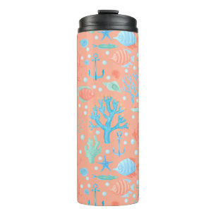 Bouteilles Isothermes Sous l'eau aquarelle corail rose 