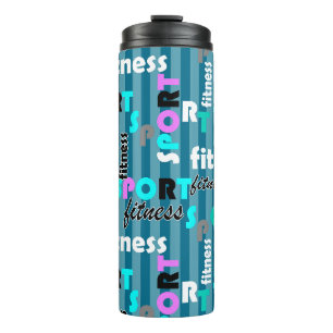 Bouteilles Isothermes sport fitness texte clair motif pour sportswear