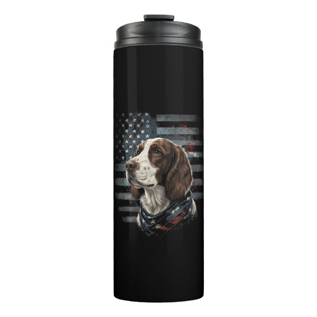 Bouteilles Isothermes Springer Spaniel Chien Drapeau Américain (Devant)