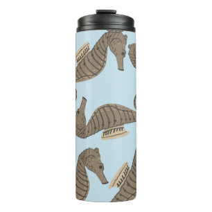 Bouteilles Isothermes Squelette de dinosaure, motif sans soudure grunge.