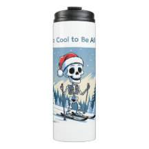 Squelette de Noël drôle sur skis