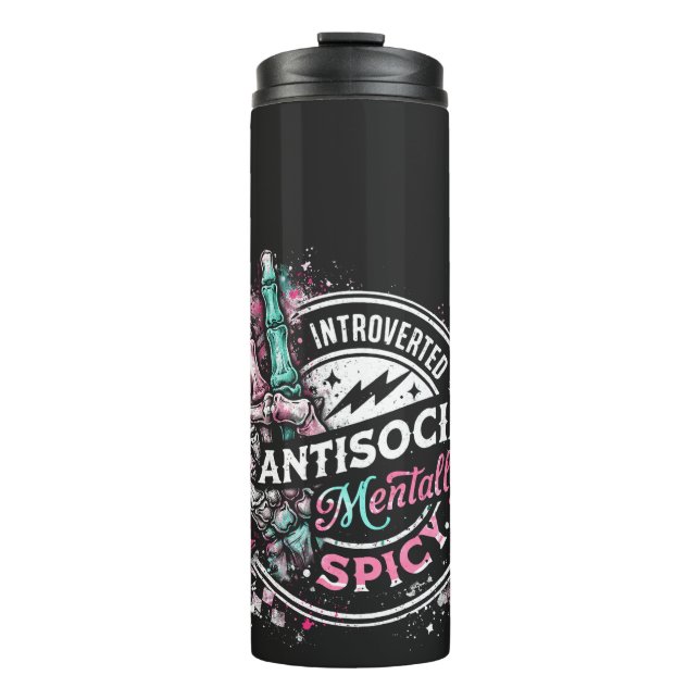 Bouteilles Isothermes Squelette Mentalement Épicé Antisocial Introverti  (Devant)