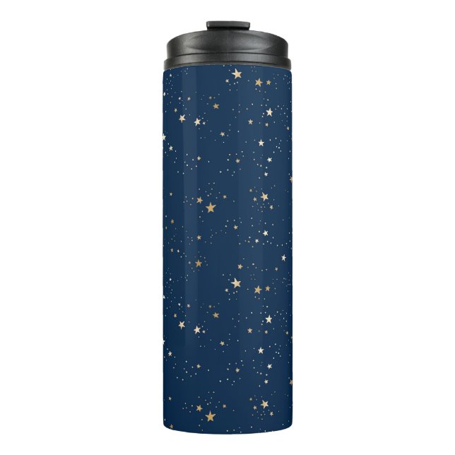 Bouteilles Isothermes Star d'or sur le Motif de nuit bleu (Devant)