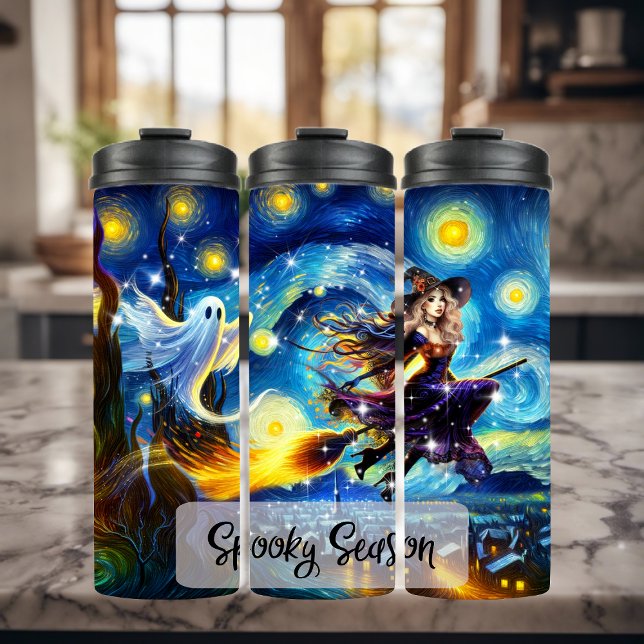Bouteilles Isothermes Starry Night Witchy Halloween Design (Créateur téléchargé)