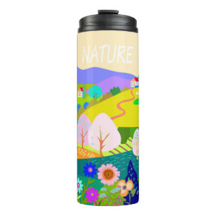 Bouteilles Isothermes Sticker, paysage naturel en été