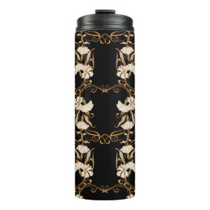 Bouteilles Isothermes Style Art Nouveau : Vintage or-noir.