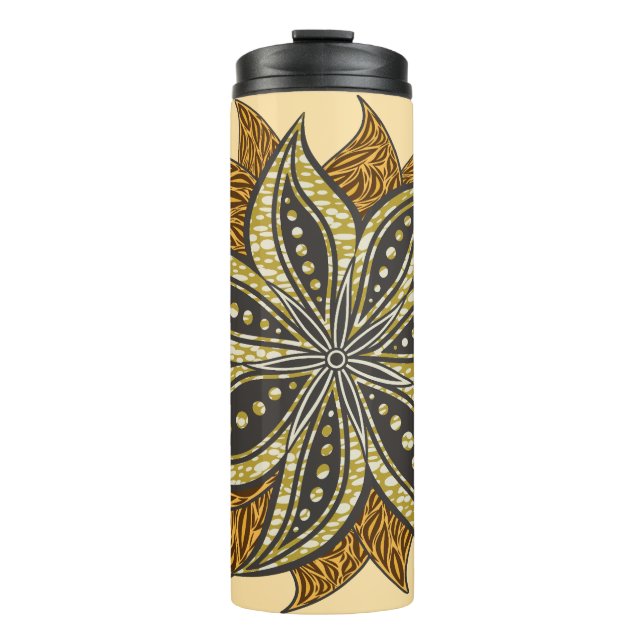 Bouteilles Isothermes Style Batik Floral Abstrait africain (Devant)
