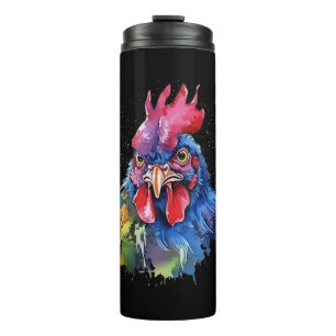 Bouteilles Isothermes Style d'aquarelle de poulet du coq du pays