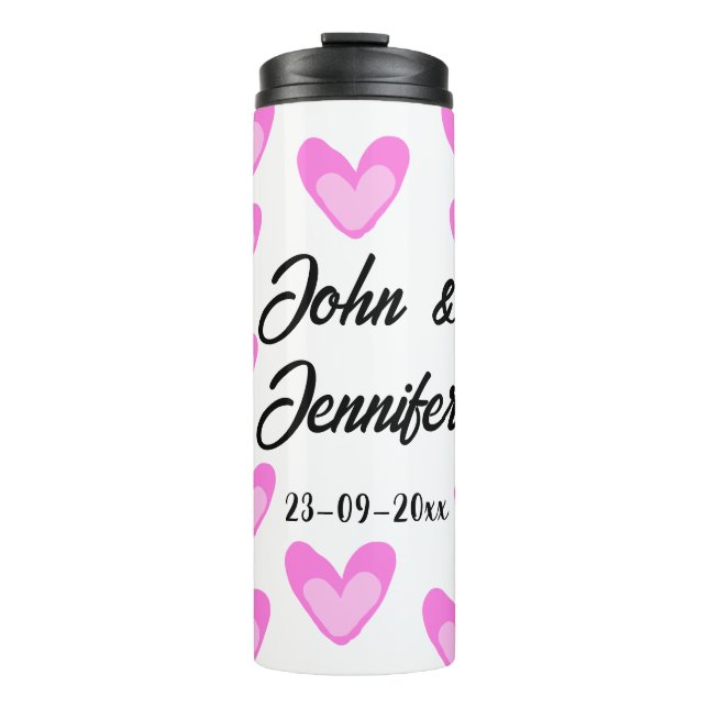 Bouteilles Isothermes style de texte simple et blanc mariage (Devant)