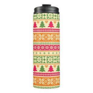 Bouteilles Isothermes Style Fair Isle Noël sans couture