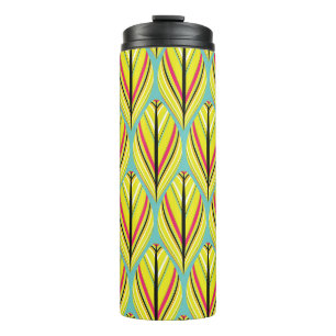 Bouteilles Isothermes style indien plumes sans couture motif en jaune b