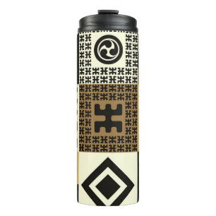 Bouteilles Isothermes Style japonais, or noir sans couture motif.