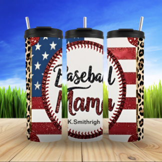 Bouteilles Isothermes Style maman baseball patriotique