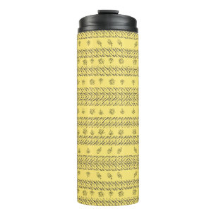 Bouteilles Isothermes Style marine jaune élégant Bleu Stripes & motif fl