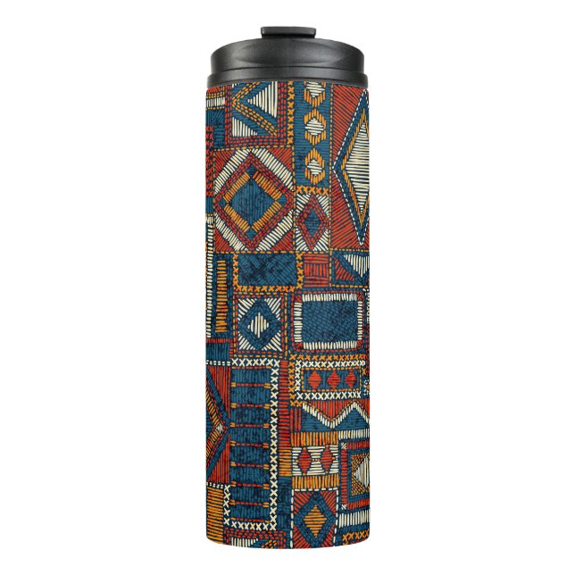 Bouteilles Isothermes Style Patchwork Impression Vintage brodée (Devant)