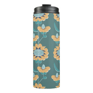 Bouteilles Isothermes style rétro abstrait fleuri sans couture motif.