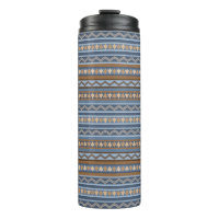 Style sud-ouest bleu et Motif géométrique Brown
