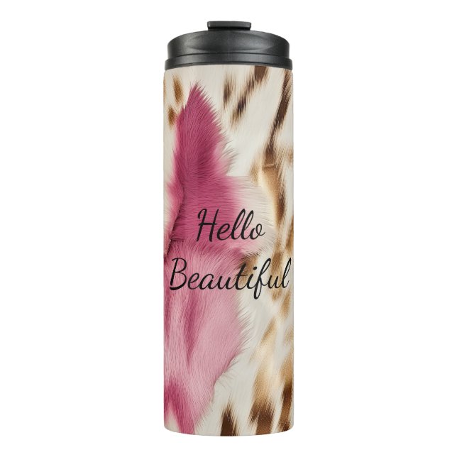 Bouteilles Isothermes Stylish Girly Rose White Gold Zebra (Devant)