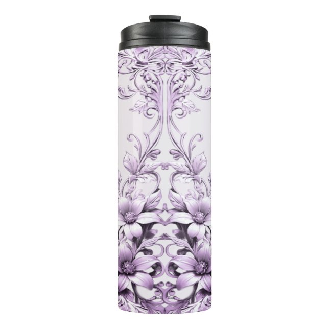 Bouteilles Isothermes Stylish Purple Flowers Thermal Tumbler (Devant)