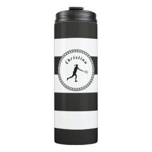 Bouteilles Isothermes Stylish Tennis Girl Black & White Player's Name