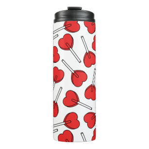 Bouteilles Isothermes Sucettes rouges, sucettes en forme de cœur, motif