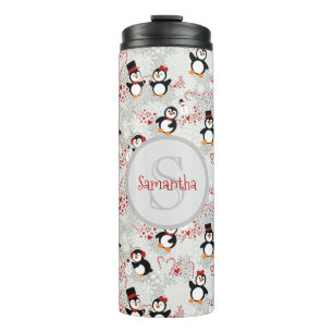 Bouteilles Isothermes Sucre de canne Penguins de Noël Nom personnalisé