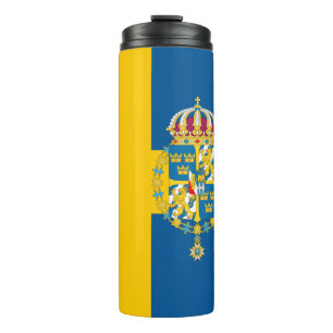 Bouteilles Isothermes Suède Travel Mug, drapeau patriotique suédois