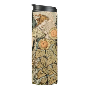 Bouteilles Isothermes Sunflower Art Nouveau Jardin Grasset Femme