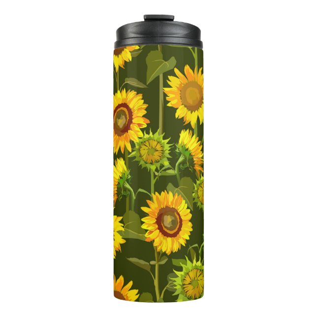 Bouteilles Isothermes Sunflowers motif continu été (Devant)