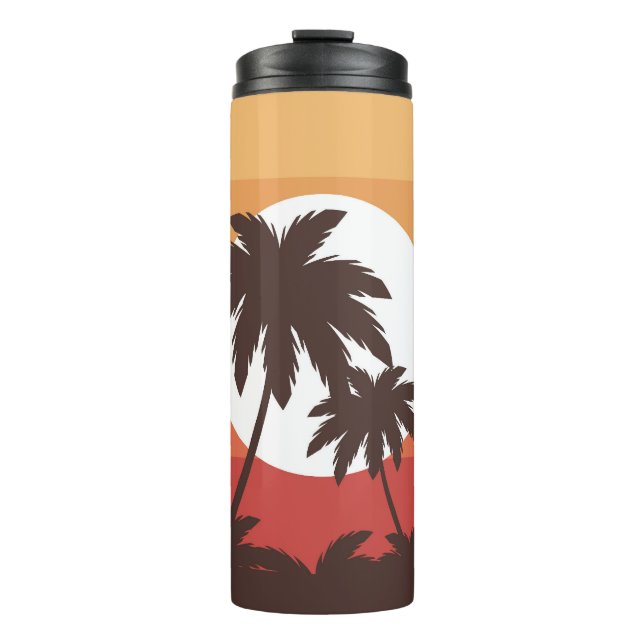 Bouteilles Isothermes Sunset Tropical Palm Beach Vintage (Devant)