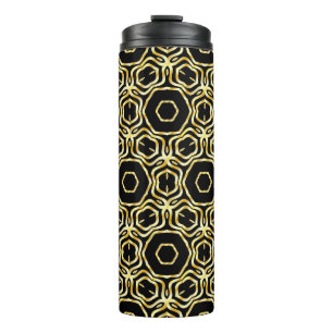 Bouteilles Isothermes Superbe fleur noire et or sans soudure