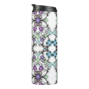 Bouteilles Isothermes Superbe motif de dentelle de fleurs bleu violet