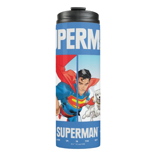 Bouteilles Isothermes Superman et Krypto prennent l'avion (Devant)