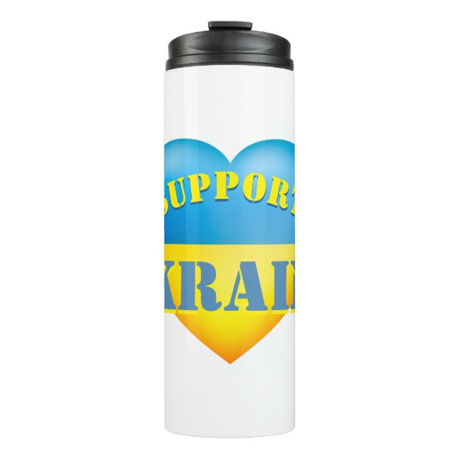 Bouteilles Isothermes Support Ukraine Yellow and Blue Heart (Devant)