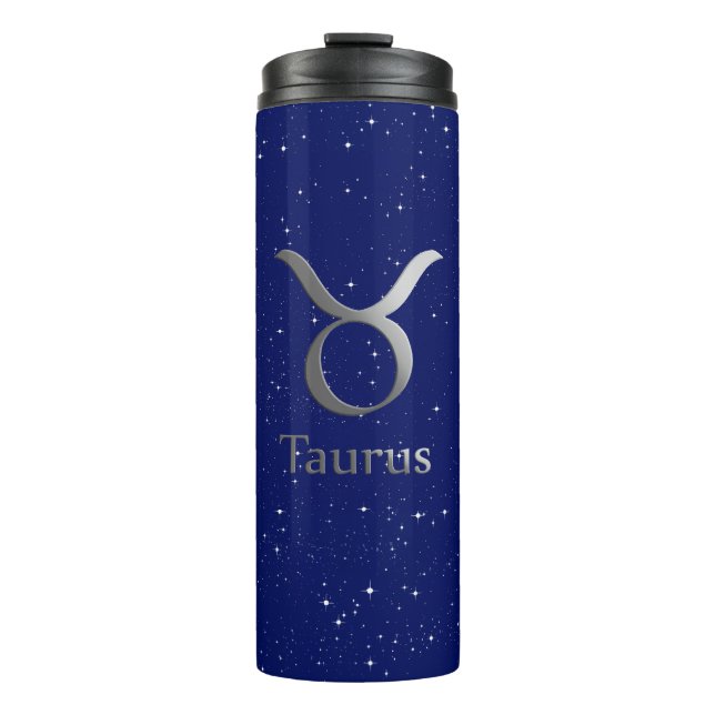 Bouteilles Isothermes Symbole zodiaque pour Taurus sur le bleu profond d (Devant)