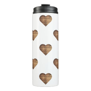 Bouteilles Isothermes Symétrique Grand coeur en bois Brown rustique