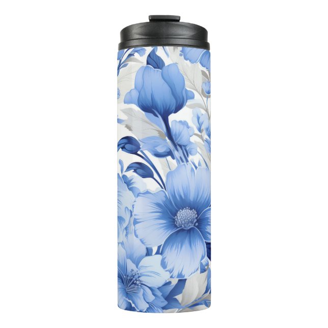 Bouteilles Isothermes Symphonie florale bleue (Devant)