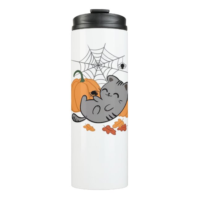 Bouteilles Isothermes T-shirt classique Halloween Kitty et Spiders (Devant)