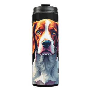 Bouteilles Isothermes T-shirt coloré visage de chien maman papa Brittany