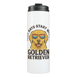 Bouteilles Isothermes T-shirt de Golden Retriever avec lunettes de solei